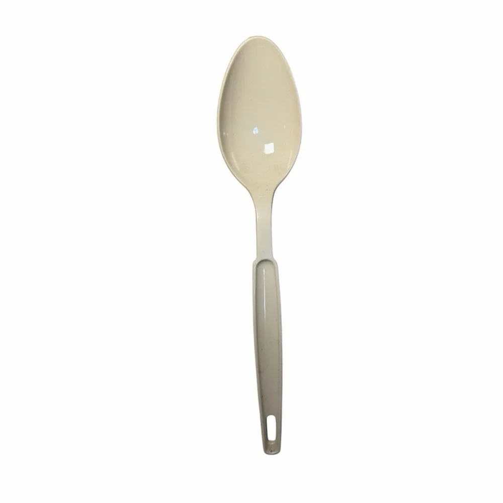 VTG Ekco nylon solid serving spoon in almond plastic